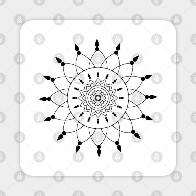 Graphic, geometric decorative, mandalas or henna design in vector. Magnet by ikshvaku