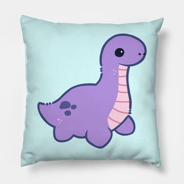 Plesiosaur (Purple) Pillow by LinnsWorld