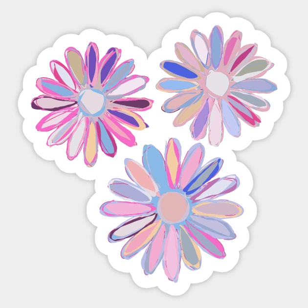 Pink Multicolor Floral Sticker
