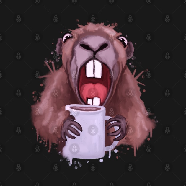 Groundhog coffee lover by Antiope