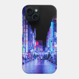 Icy Blue Neon Tokyo Phone Case