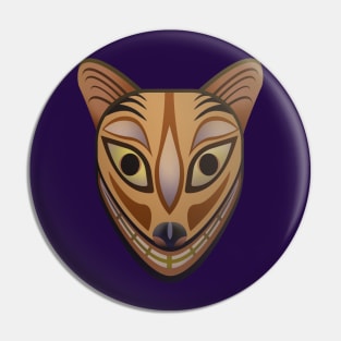 Feline tribal mask Pin