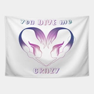 Mermaid you DIVE me crazy colorful transparency Tapestry