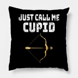 Just Call Me Cupid Retro cute archer bow Arrow Valentine Day by love Happy Valentines vintage image Valentine's Relationship Classic Pillow