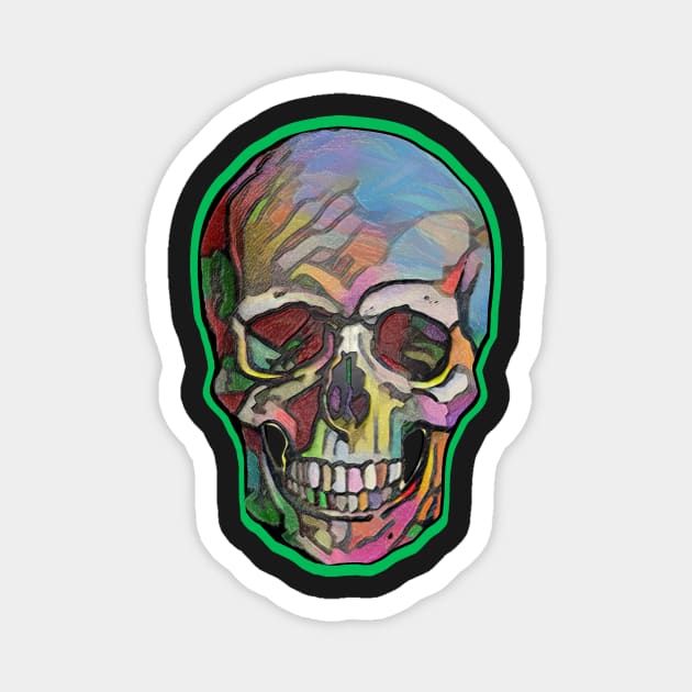 The Happy Skull (Green) Magnet by Diego-t