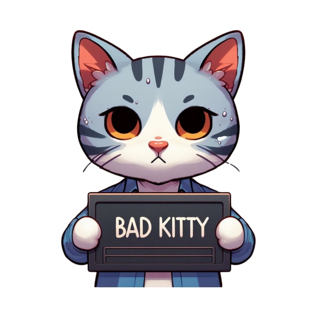 Bad Kitty Mugshot Drawing by Shawn's Domain