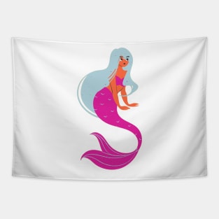 Mermaid pink and blue Tapestry