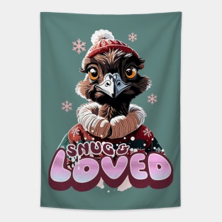 Christmas Emus Wearing Xmas Sweater a Snug Loved Funny Emus Tapestry