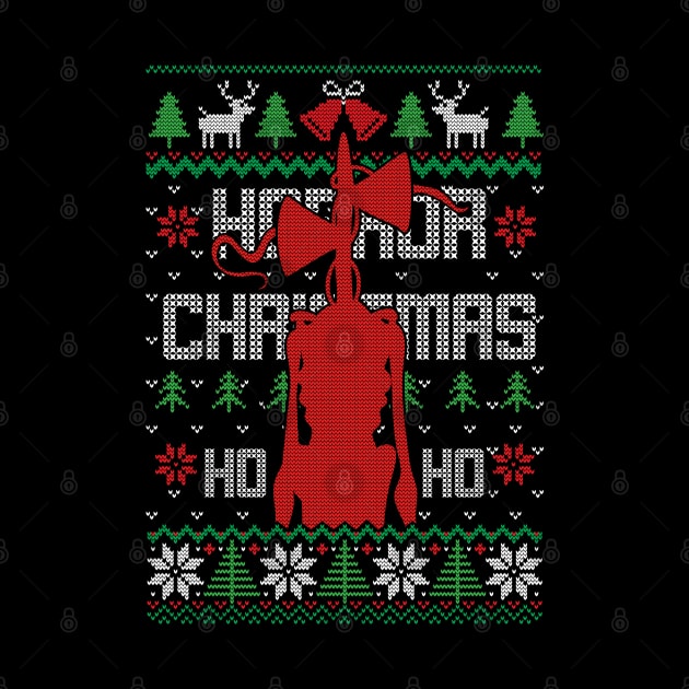 Scary Siren Head Horror ugly christmas sweater by opippi