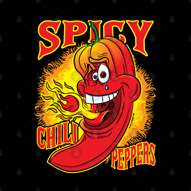 Spicy Flaming Red Hot Chili Pepper by eShirtLabs