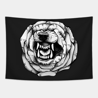 Wolf growl rose Tapestry