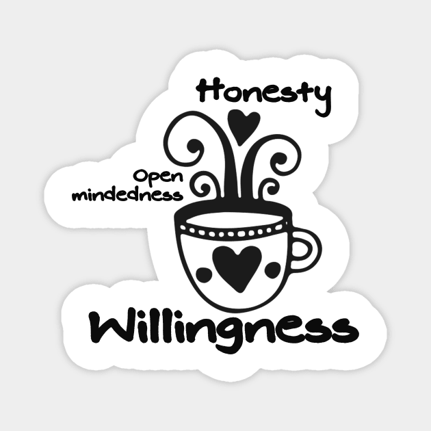 Honesty Open mindedness and Willingness Magnet by Gifts of Recovery