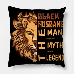 Lion Black Husband The Man The Myth The Legend Happy Father Day Vintage Retro Pillow