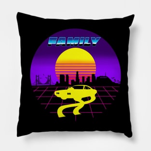 Fast and Furious Family Retro Dominic Torretto Challenger Sunset Pillow