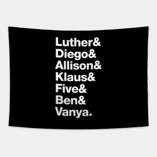 The Umbrella Academy - Luther, Diego, Allison, Klaus, Five, Ben & Vanya. Tapestry