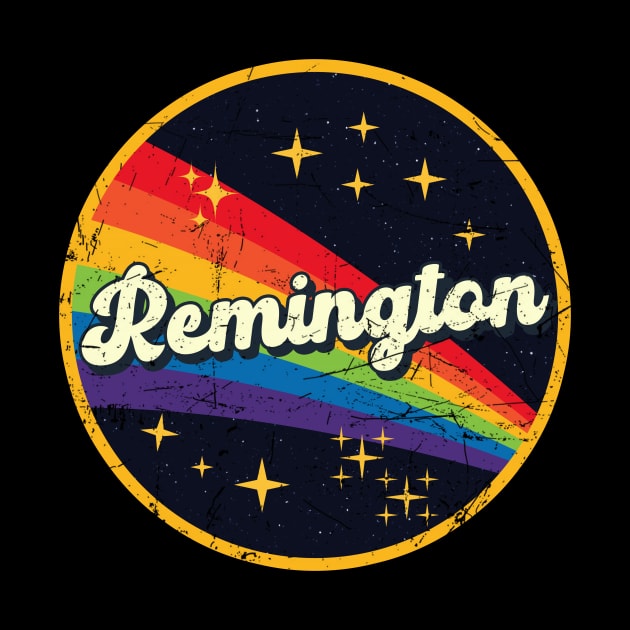 Remington // Rainbow In Space Vintage Grunge-Style by LMW Art