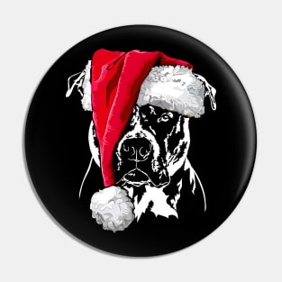 Funny Pitbull Santa Christmas dog mom gift Pin