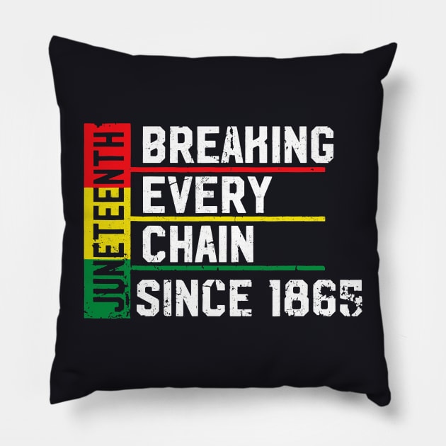 Juneteenth Breaking Every Chain Since 1865 Freedom Pillow by Swagmart