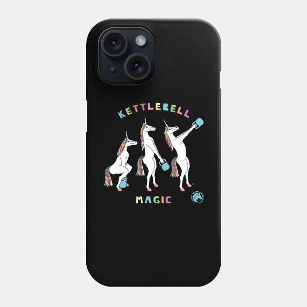 Kettlebell Magic Unicorn Outline Phone Case by Xizin Gao