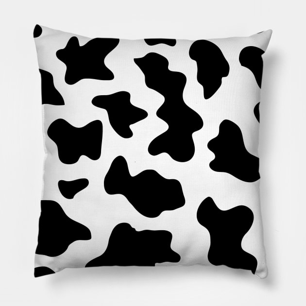 1980s black white ranch farm Milk Lover dairy cow print Pillow by Tina