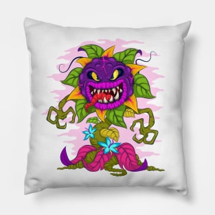 Cartoon Carnivorous Plant. Pillow