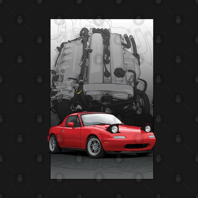 Mx5 / Miata NA with engine background by ArtyMotive