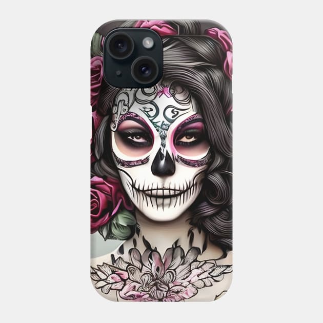 Sugar Skull Tattoo Phone Case by animegirlnft