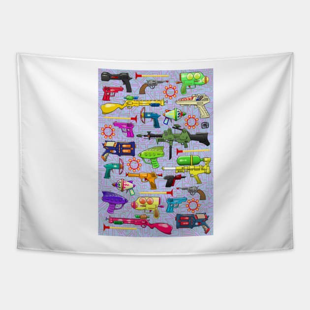 Vintage Toy Guns Tapestry by matjackson