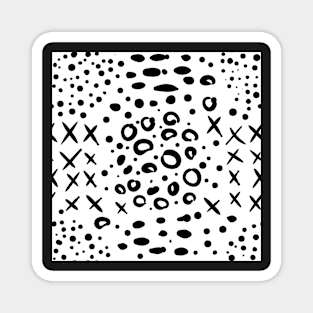 Black & White Bold Doodles Magnet