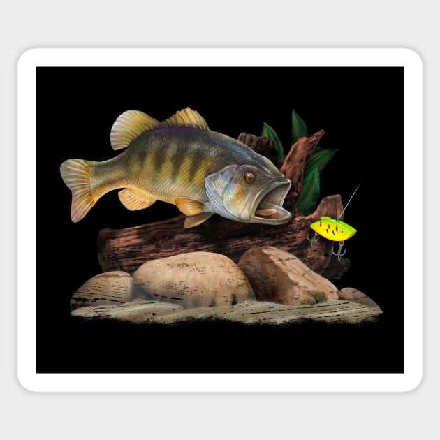 Largemouth Bass Fishing T-Shirt Bass Chasing Lure Tee