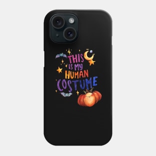 Halloween pumpkin cute monsters hand-painted watercolour quote Phone Case