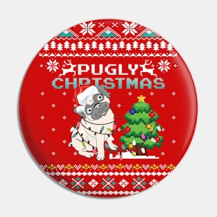 Pugly Christmas- Pug Lover Xmas Gift Pin
