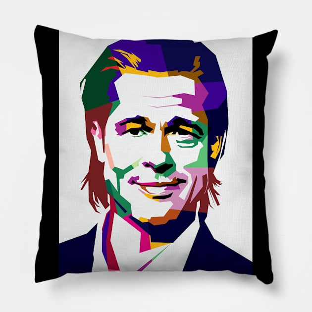 Brad Pitt Pillow by BarnawiMT