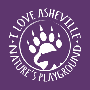 I Love Asheville, NC - Black Bear Paw - WO Plumb 15 T-Shirt