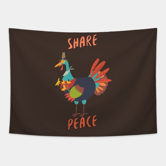 Share Peace (Thanksgiving Turkey) Tapestry by PersianFMts