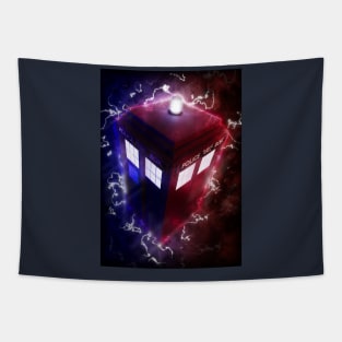 TARDIS rides the lightning Tapestry