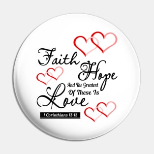 Faith Hope And Love Christian Pin