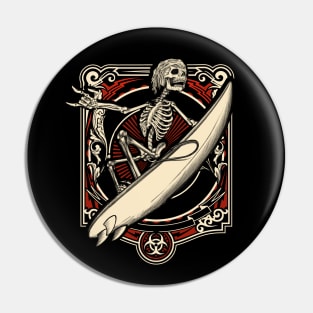 Surfing Skeleton Pin