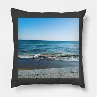 Blue Ocean Waves Pillow