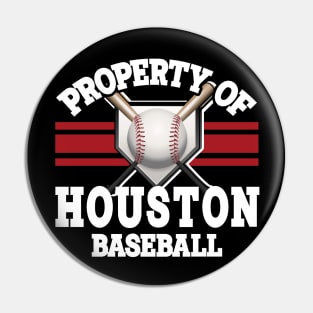 Proud Name Houston Graphic Property Vintage Baseball Pin