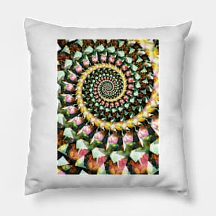 Mosaic Abstract Spiral Pillow