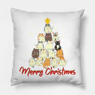 MERRY CHRISTMAS/ CUTE KITTENS CHRISTMAS TREE Pillow