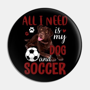 Chocolate Labrador Retriever Dog Lover Soccer Pin