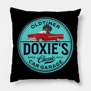 Dachshund's Old Time Garage Pillow