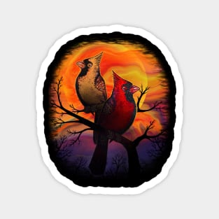 Red Cardinal birds in love Magnet