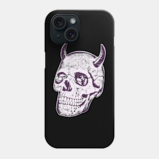 Horned Skull In Pink Phone Case