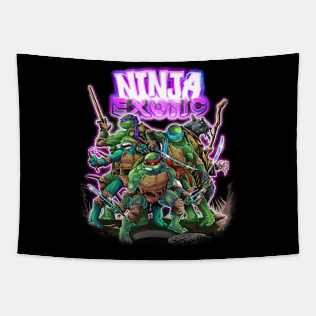 NINJA EXOTIC TURTLES POWER Tapestry by JOISDRAW ART