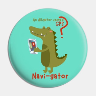 Alligator Crocodile Funny Shirt Design Pin