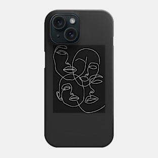 One Line & Four Faces Phone Case