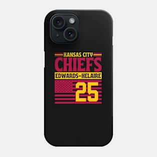 Kansas City Chiefs Edwards-Helaire 25 American Flag Football Phone Case